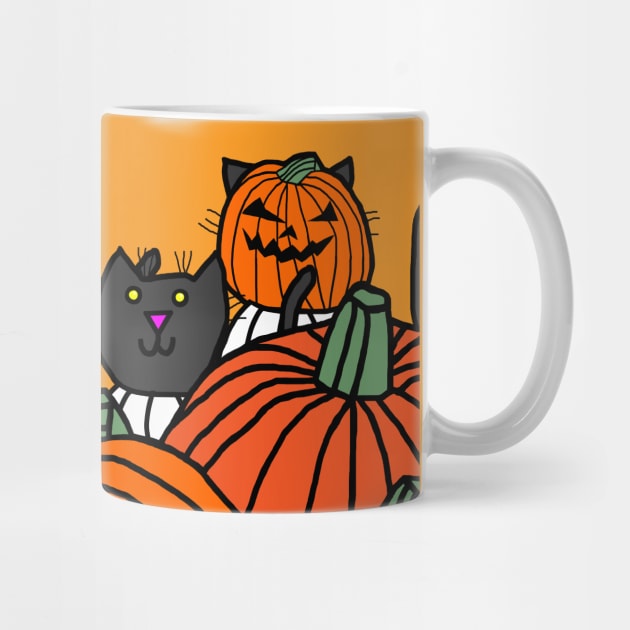 Halloween Horror Pumpkin Head Cats by ellenhenryart